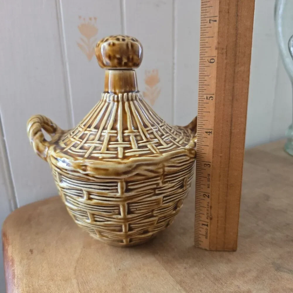 1970's French Calvados Ceramic Brandy Liqueur Decanter Bottle ONLY Cottagecore